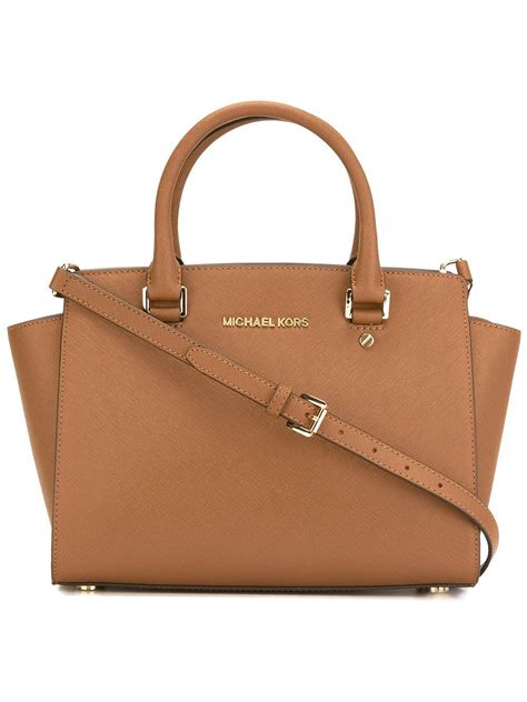 michael kors selma brown satchel|Michael Kors selma bag.